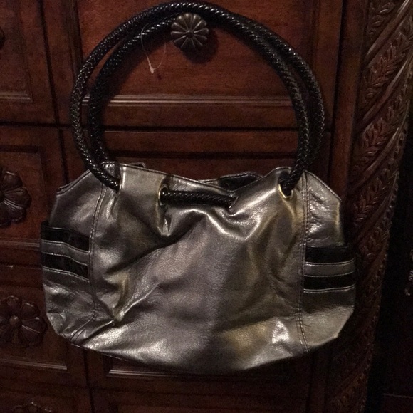 Gray and Black Vinyl Bag - Picture 2 of 4